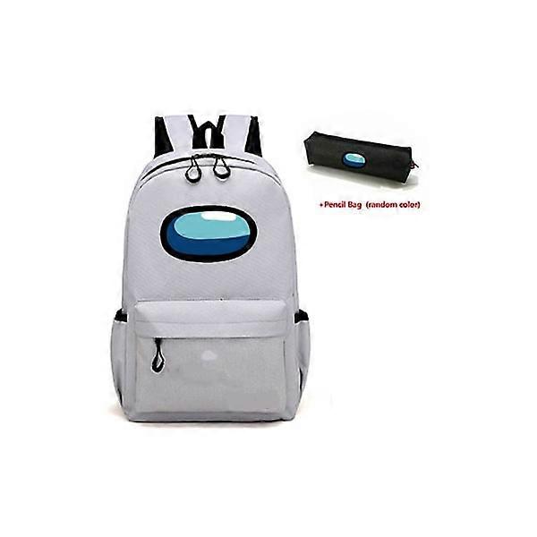 Among Us Game Backpack Boys Girls School Bag GREY grey