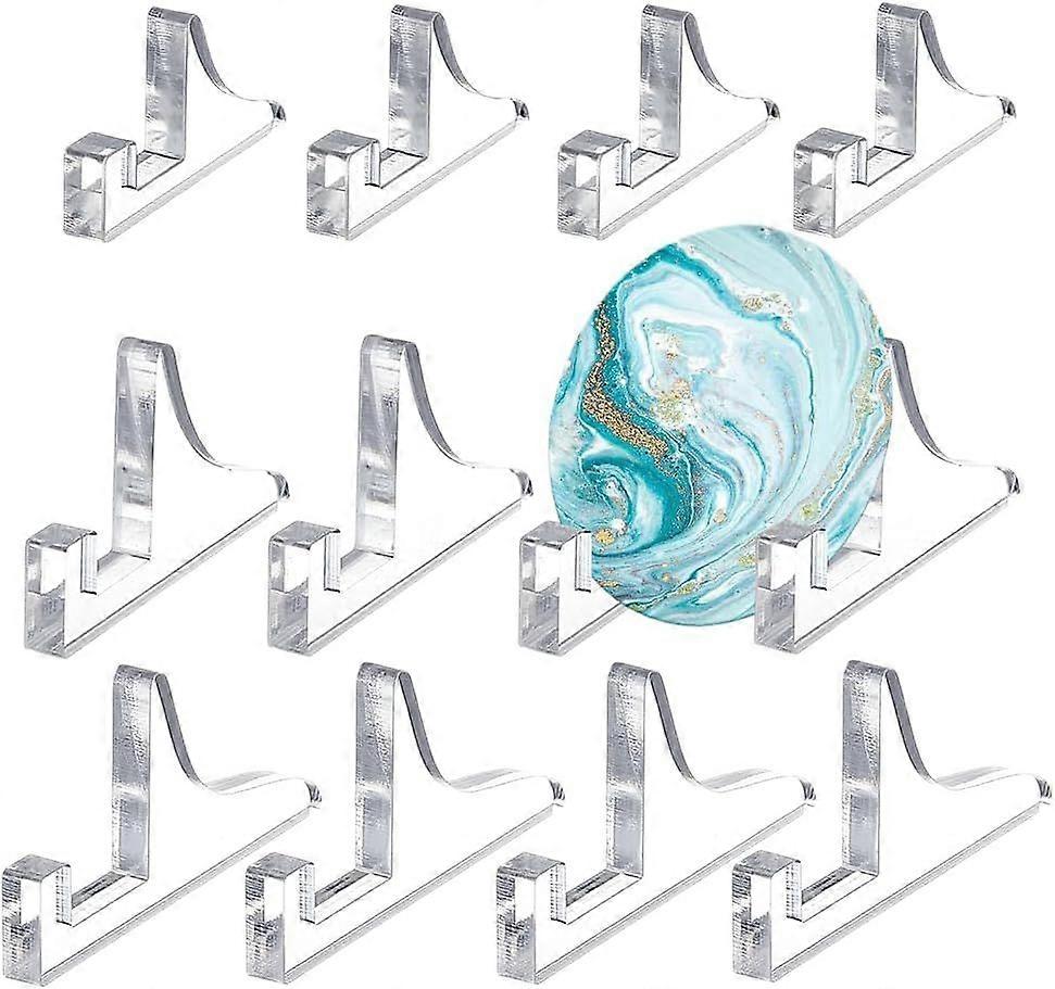 12Pcs Acrylic Easels Display Stands 3 Sizes Acrylic Plate Stands Desktop Transparent Display Holder Decorative Stand for Display Plate Pictures Card B