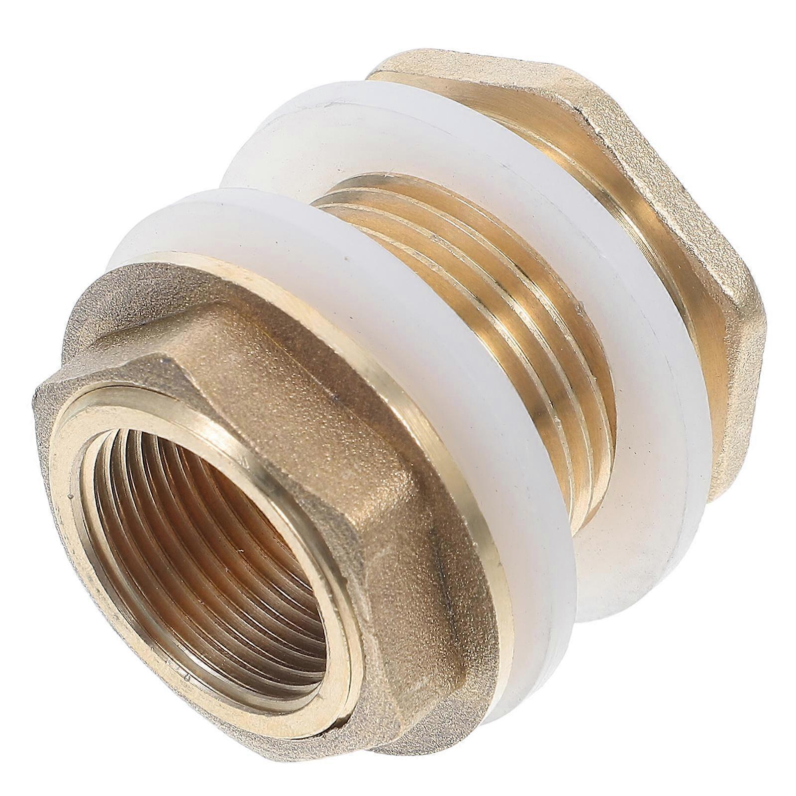 Golden Brass Adapter Thread Fitting Suitable For Aquariums Water Towers Drainage Interface 1Set