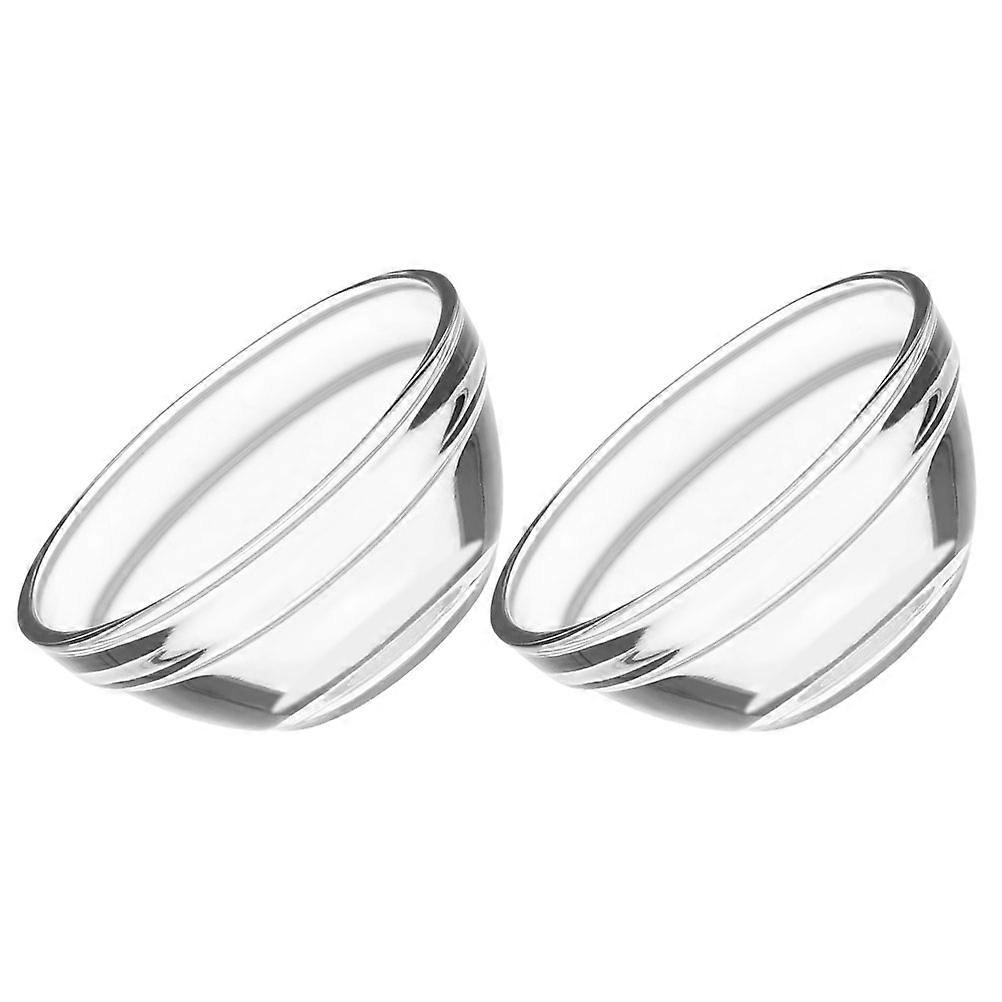 Small Glass Bowls Kitchenware For Home Use Clear Round Stackable Easy Cleaning 2Pcs