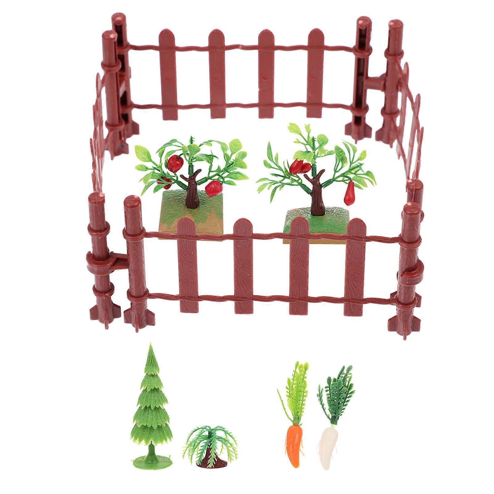 Plastic Fence Models Simulation Fence Function 2Sets for Miniature Decor