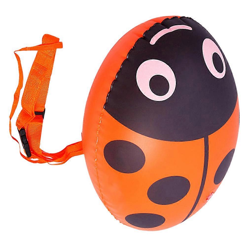 Open Water Swim Buoy Ladybug Shaped Inflatable for Swimmers Easy to Use Fast Inflation and Deflation 45x33cm 1Pcs