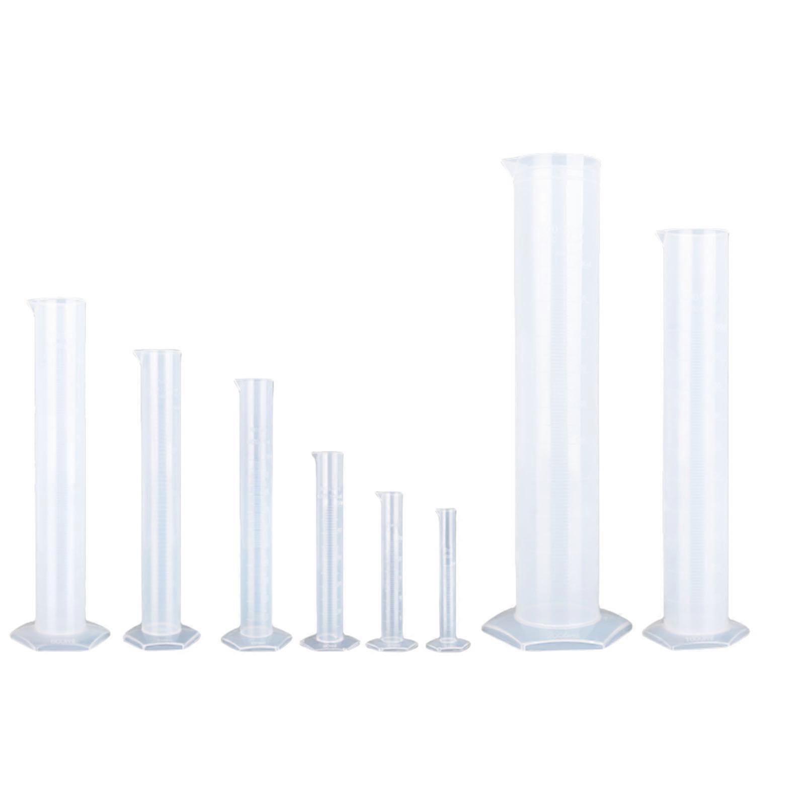 8 Pcs 10-2000ml Measuring Cylinder Set 2-Sided Marking Lab Cylinders Multifunctional Graduated Cylinder for Laboratory Multicolor