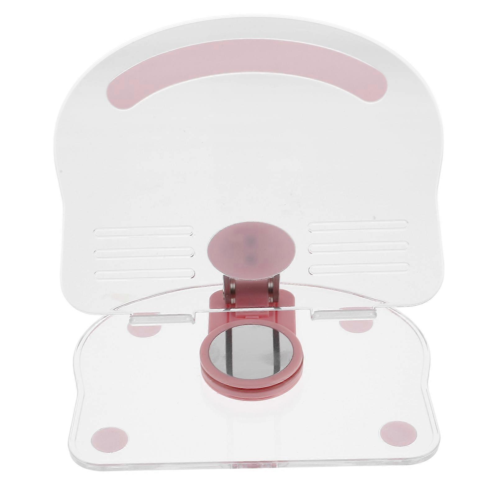 Portable Folding Tablet Stand for Holding Use with Stable Support in Pink Acrylic