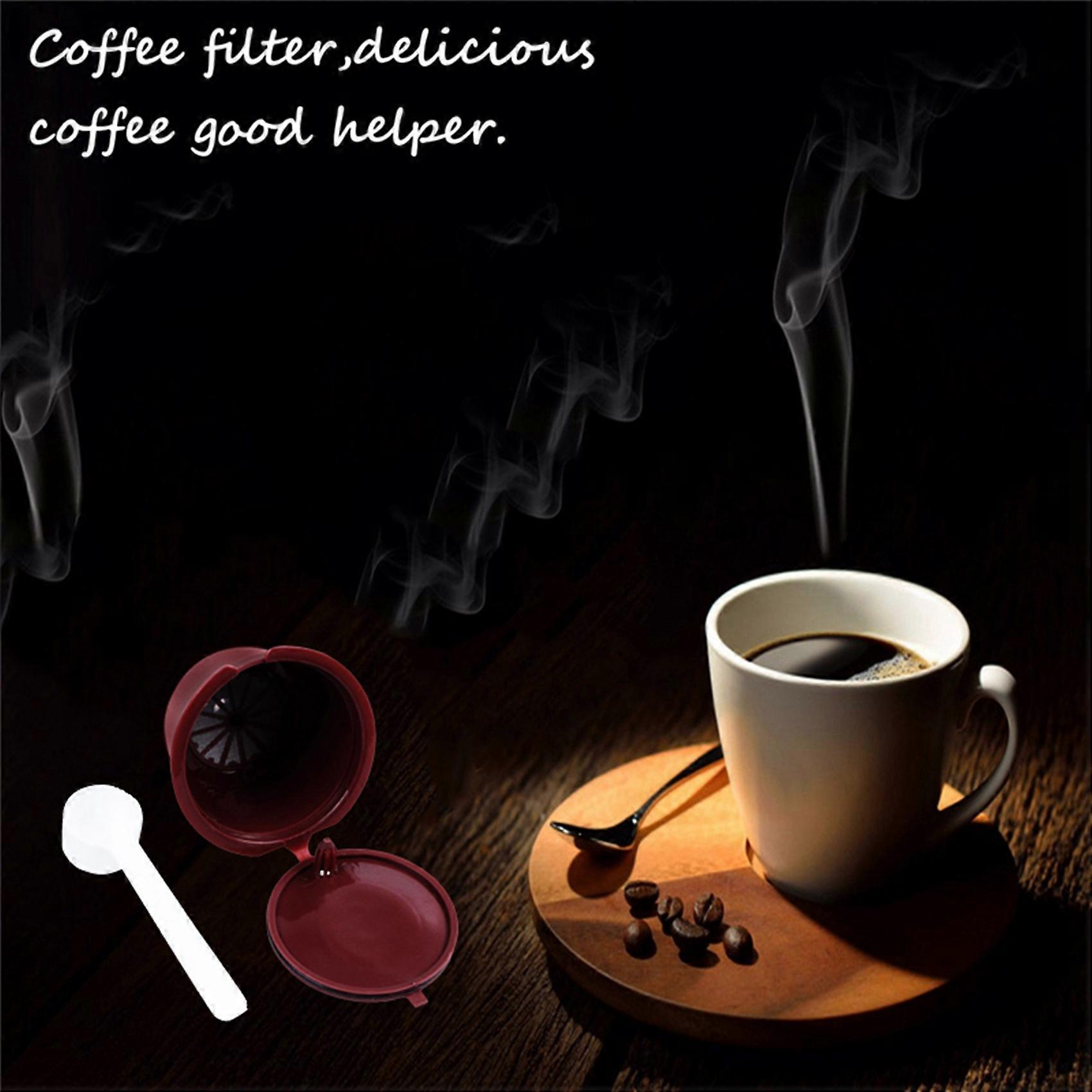 16Pcs for Dolce Gusto Plsatic Refillable Coffee Capsule with Spoon Brush 200 Times Reusable Compatible Nescafe