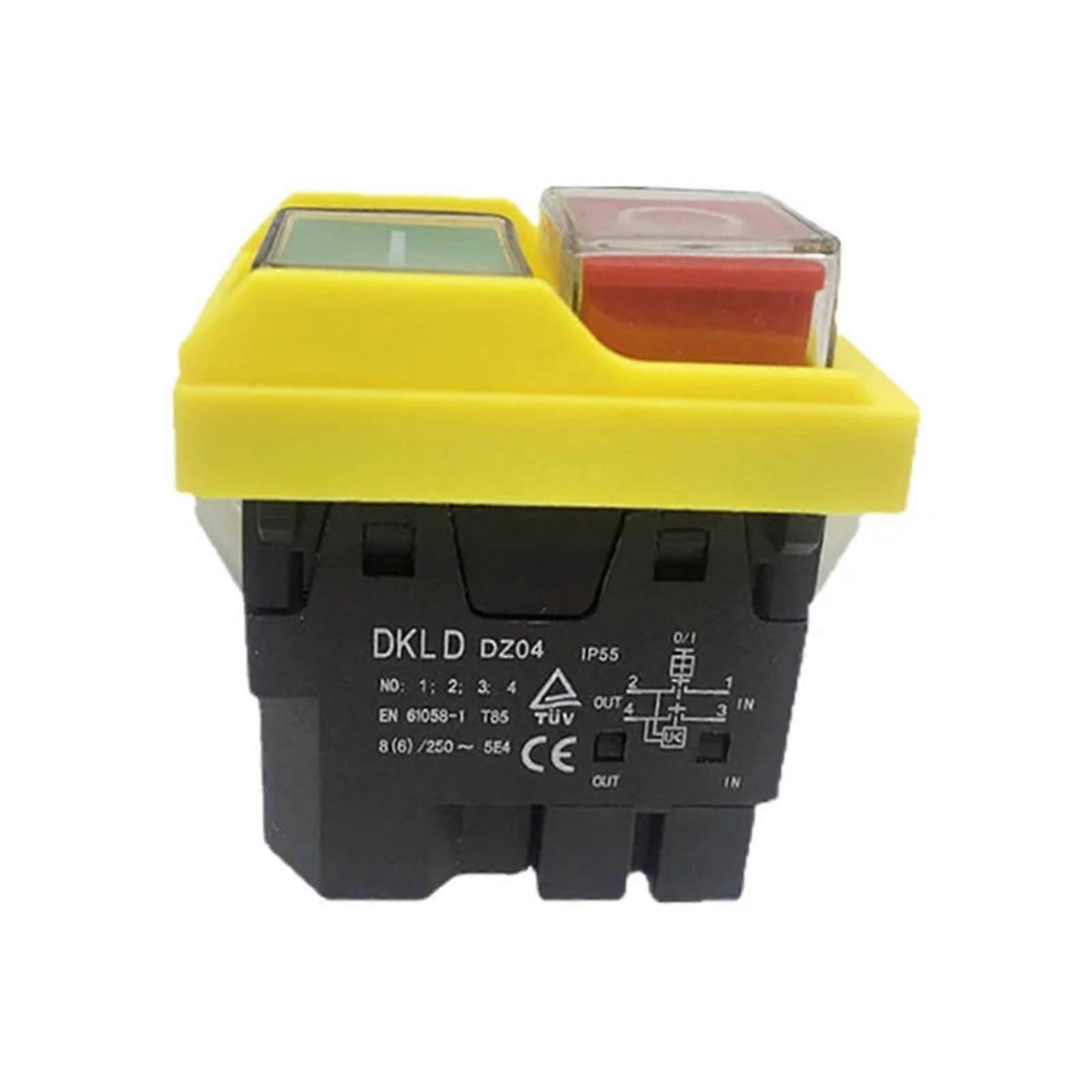 DZ04 4 Pin Waterproof Electromagnetic Push Button Switch Start Stop Control for Grinding Machine 250V
