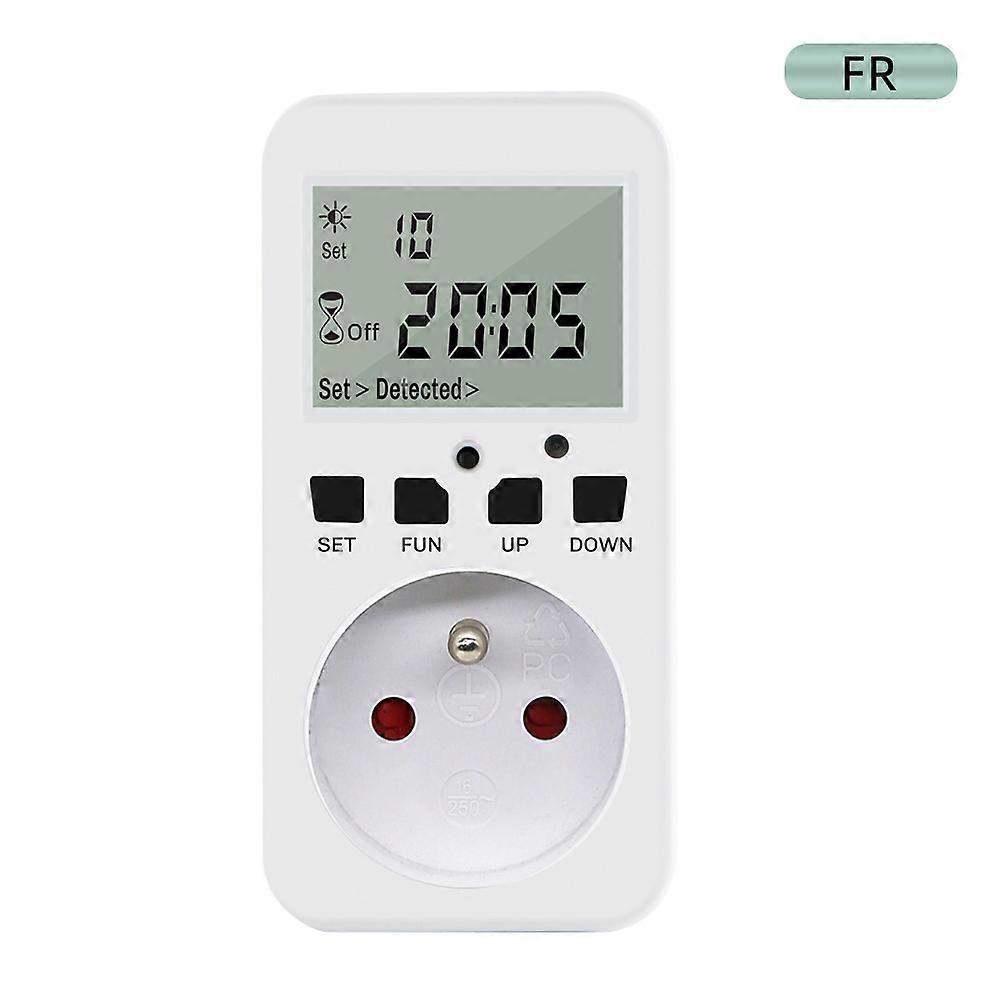 Electronic Digital Timer Switch EU FR UK com Plug Kitchen Timer Outlet 110-220V 50HZ Programmable Timing Socket With LCD Display