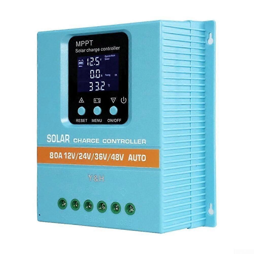 80A MPPT Solar Charge Controller 48V with Automatic Voltage Detection LCD for RV Marine Home