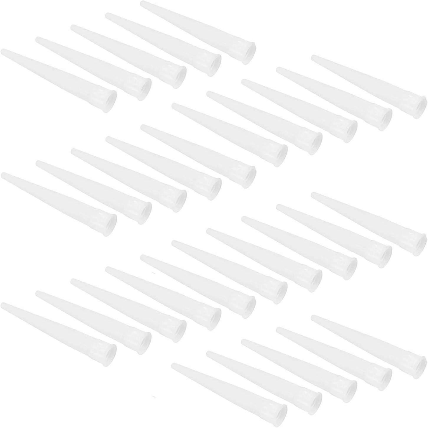 30 Plastic Caulking Gun extender Caulk Nozzle Tip Tool for Sausage Caulking Gun, Caulk Nozzles Applicator, Easy To Use, White