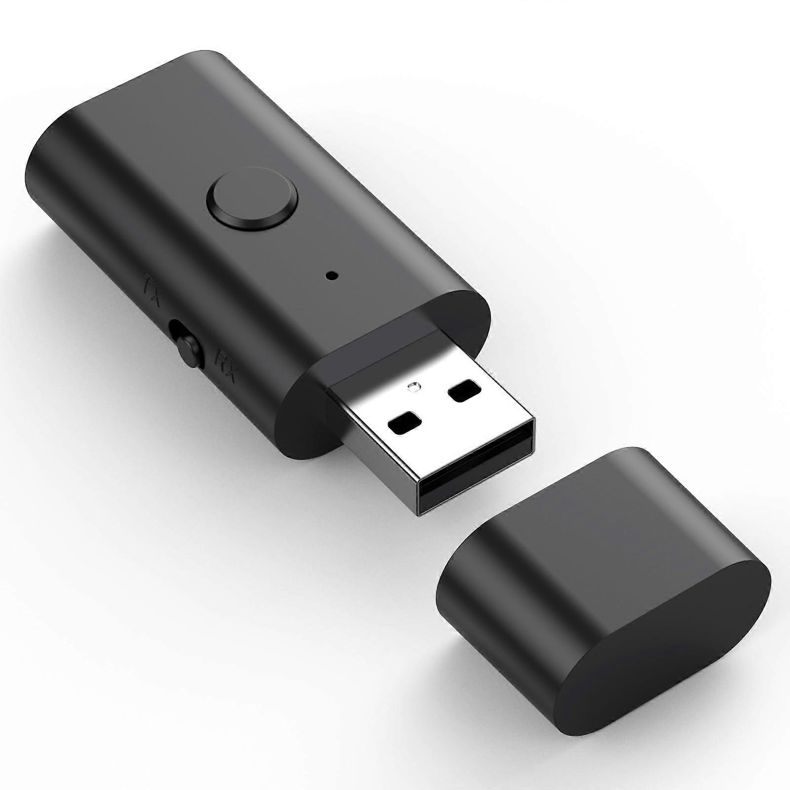 Bluetooth 5.3 Transmitter Receiver with Low Latency Audio, USB Powered AUX Adapter for TV, PC, Car and Home Stereo