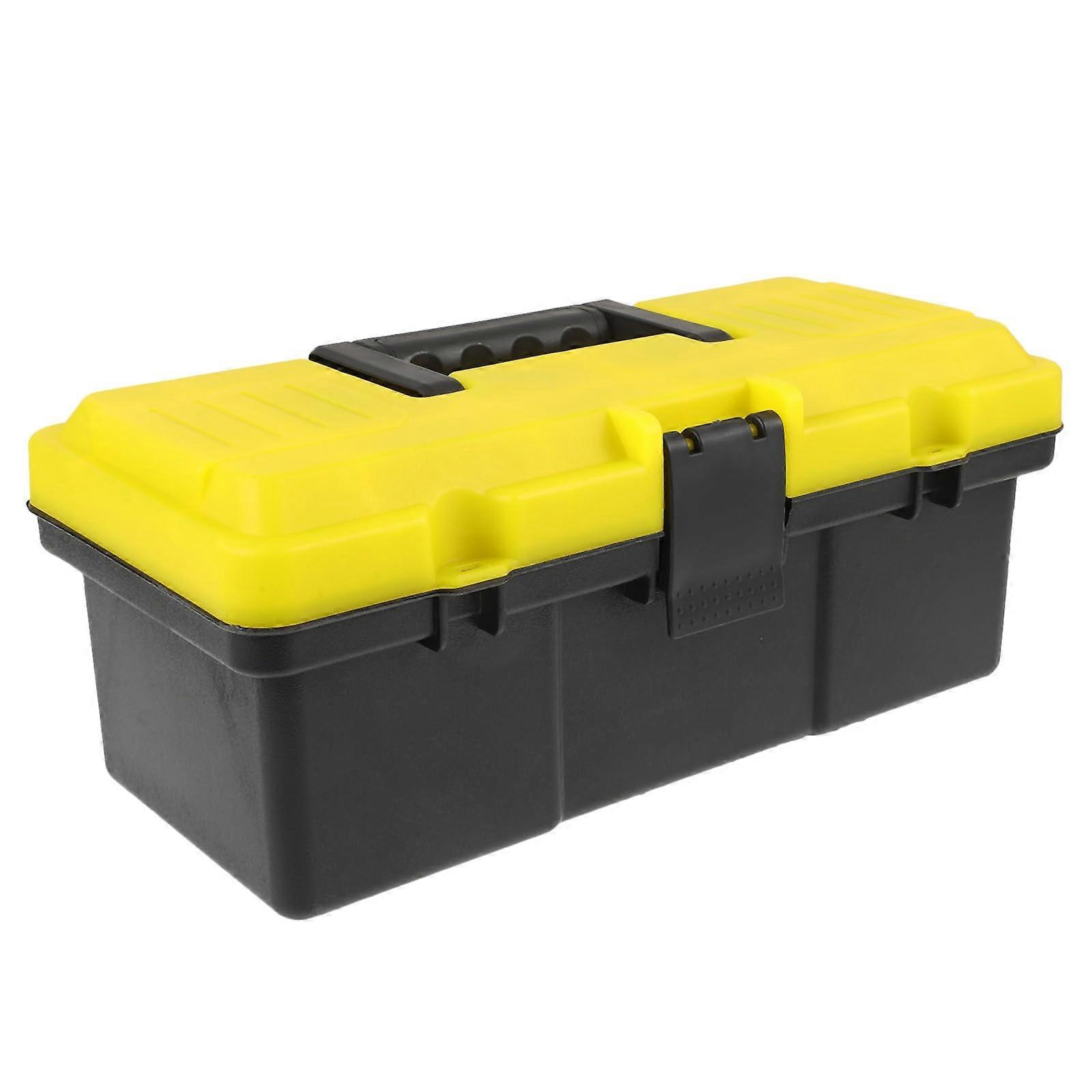 12Inch Durable Plastic Tool Box with Carry Handle, MultiFunction Tool Organizer for Small Parts