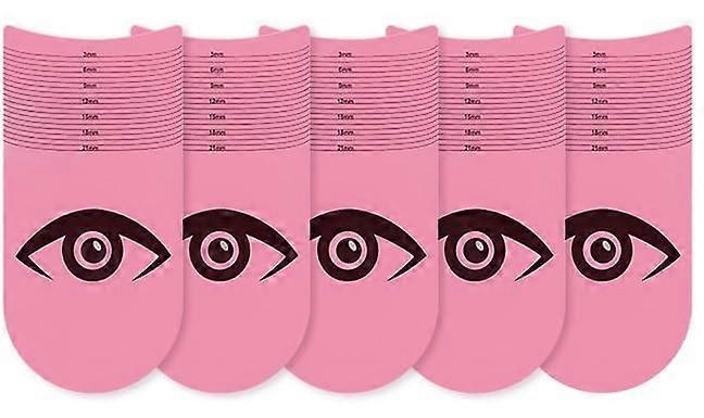 Pink Eyelash Ruler for Extensions, Accurate Lash and Brow Measuring Stencil, 5Pcs Set