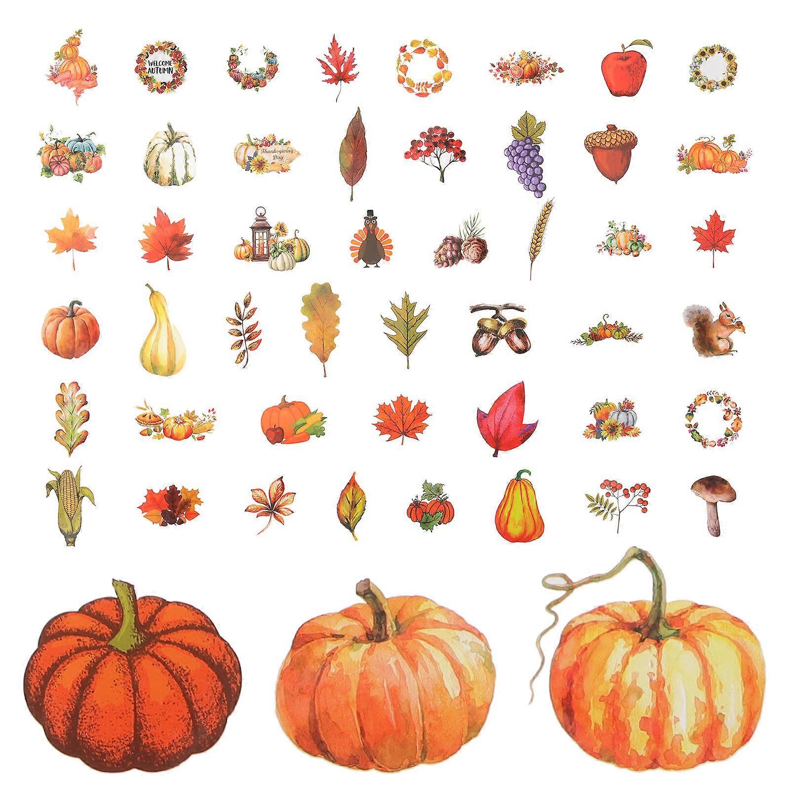 Halloween Sticker Pumpkin Wall Decals for Decor 50 Sheets Assorted Color PVC