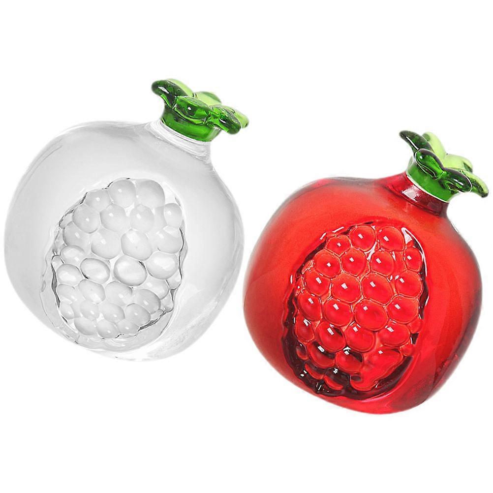 Crystal Fruit Decor Pomegranate Statue for Decoration 2Pcs Collection