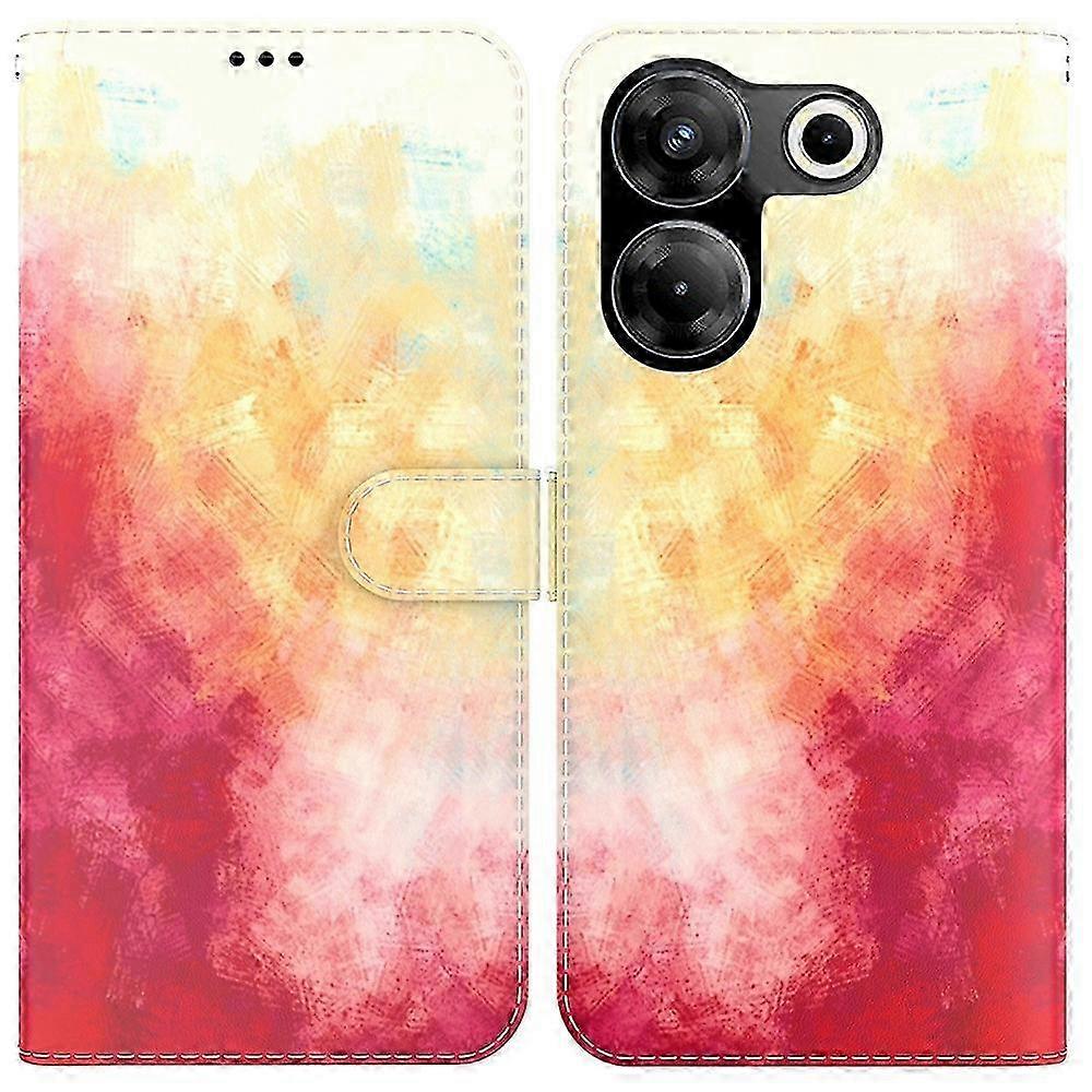 25-26 Watercolor Pattern Flip Leather Phone Case