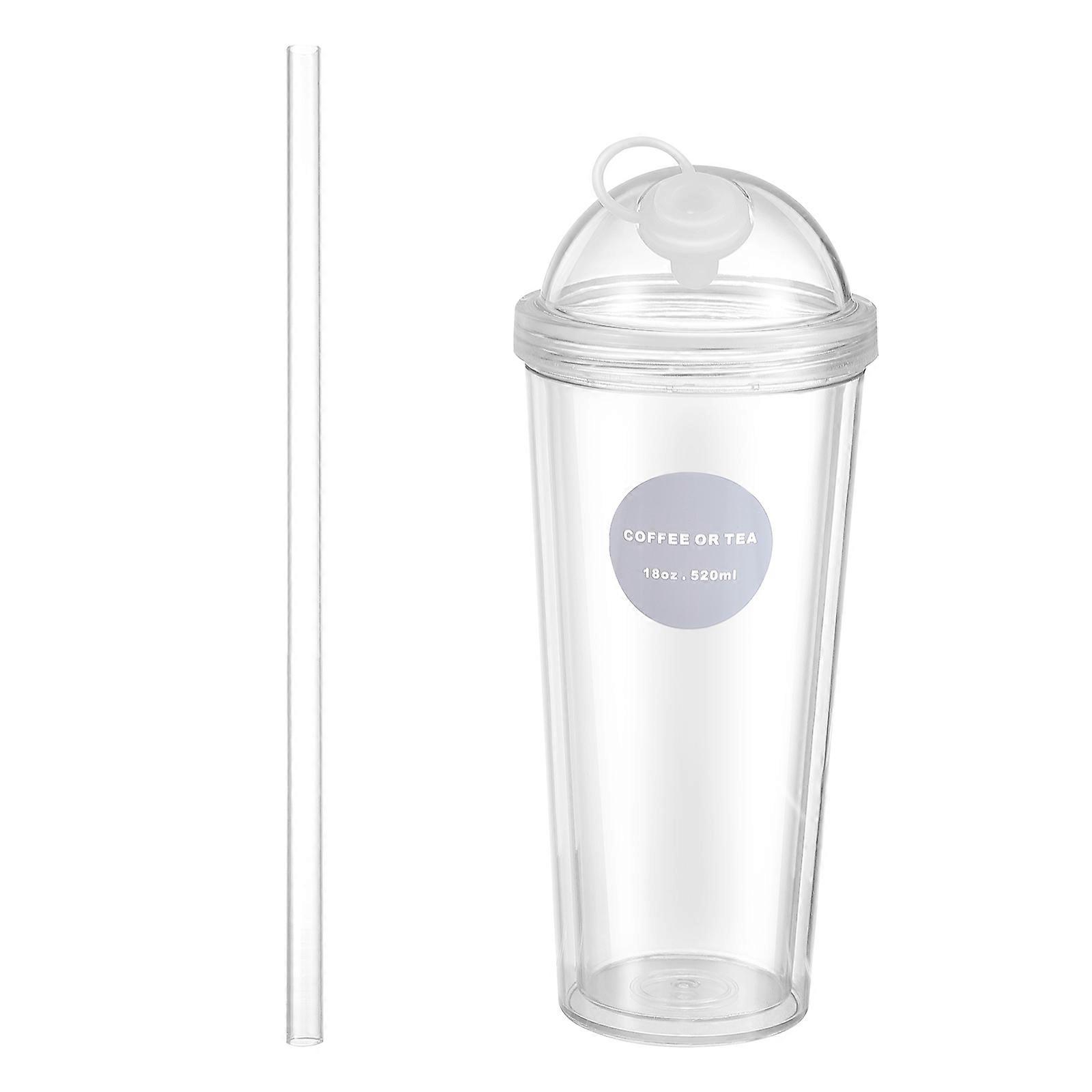 Straw Cup Juice Glass for Drinking Use 2Pcs Practical Set