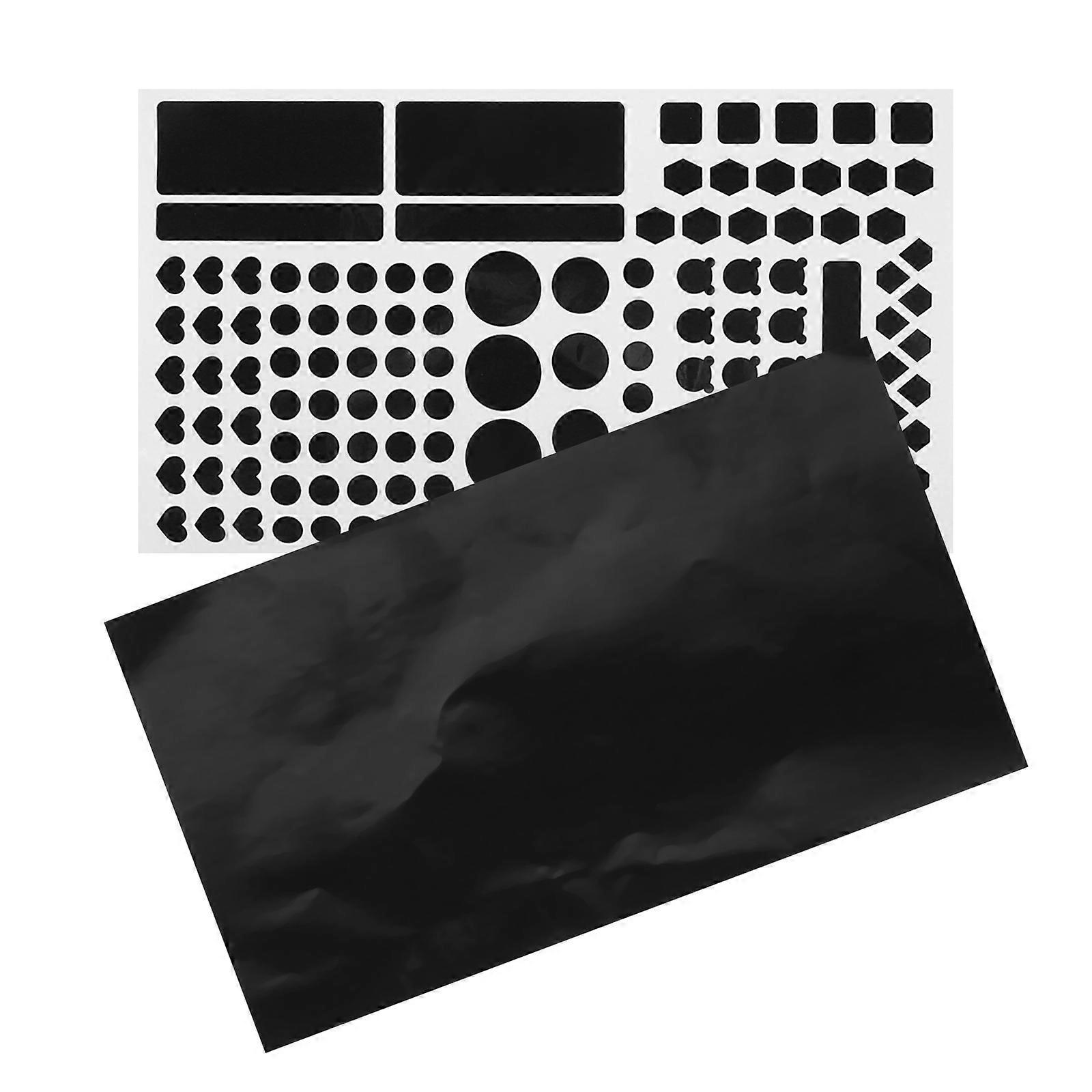 LED Light Blocking Stickers Paper Sheets for Office Use 4 Sheets Black