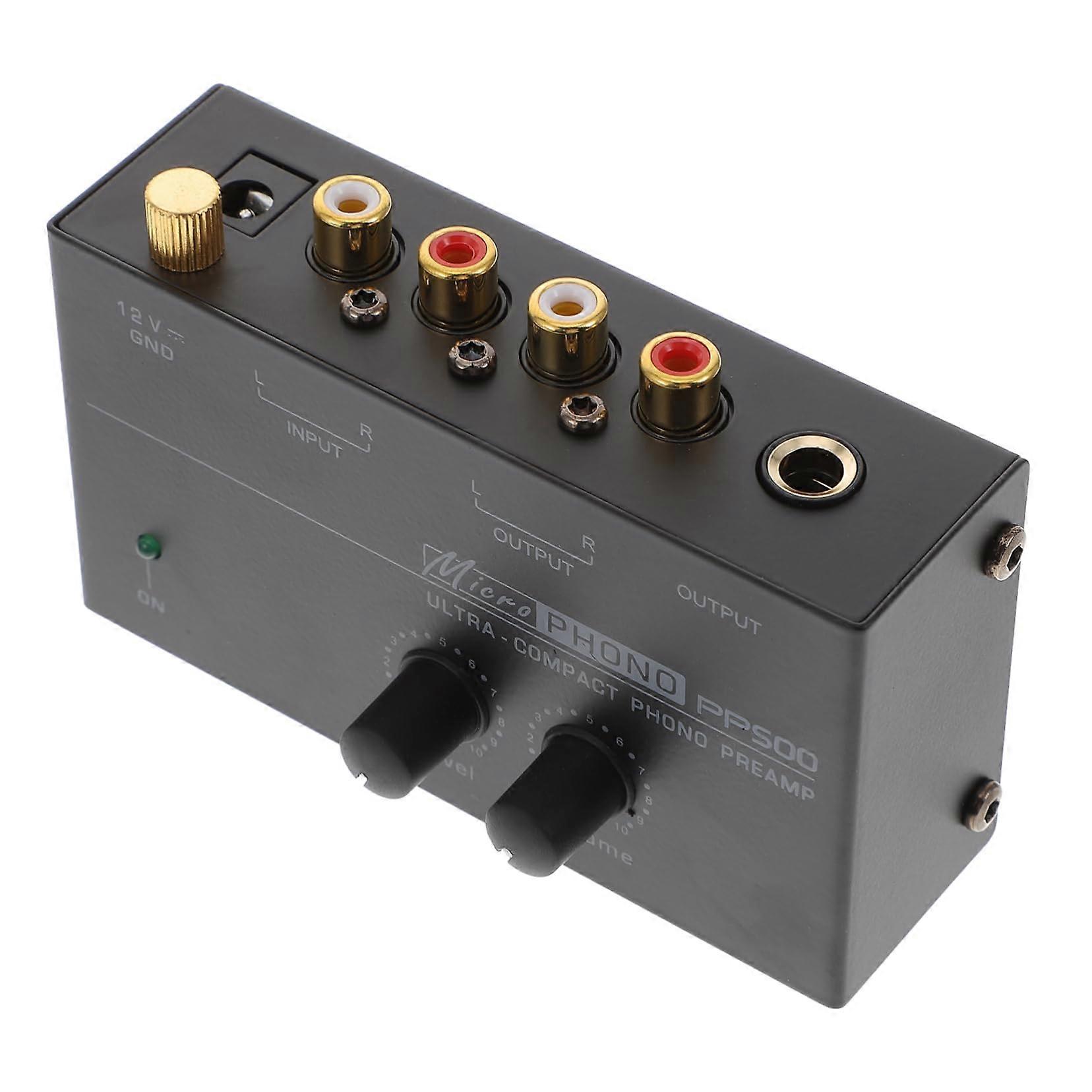 Phono Preamp for Turntable with Adjustable Volume Control, Low Noise RCA Vinyl Audio Converter