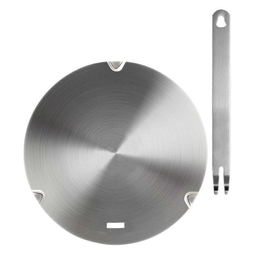 Stainless Steel Induction Hob Heat Diffuser Plate 18cm with Removable Handle for Even Heating