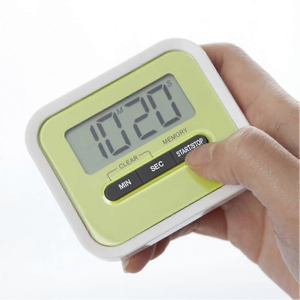 Digital Kitchen Timer with Large Bright LCD, Strong Magnetic Back, Count Up and Countdown, Green