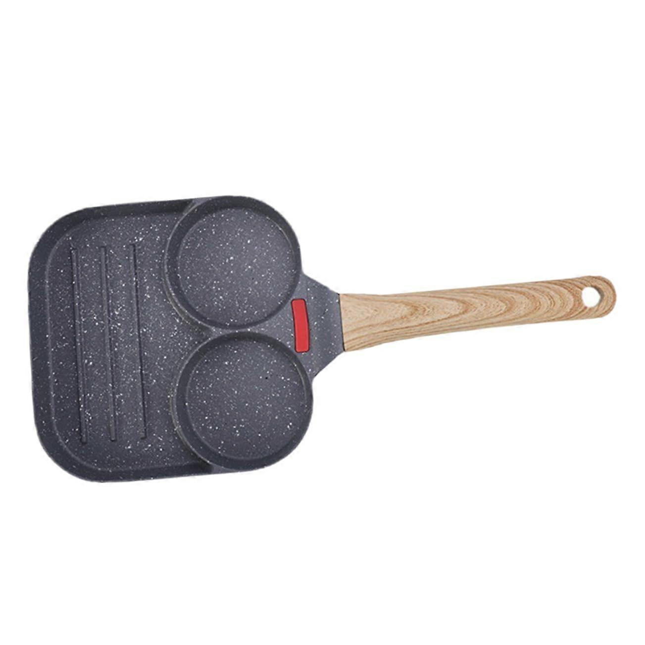 Non Stick Divided Frying Pan with Multiple Grooves for Eggs Pancakes and Breakfast Cooking