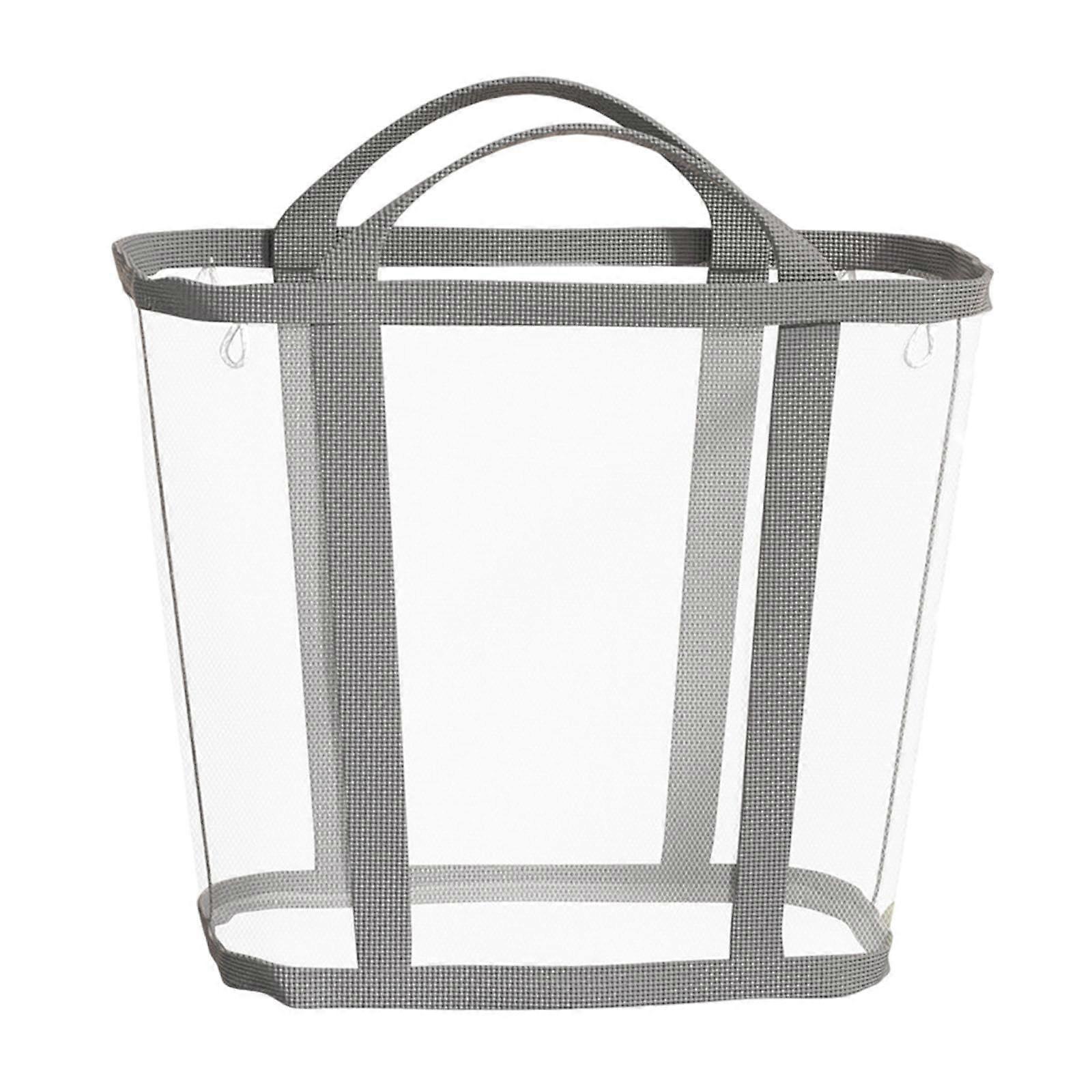Extra Large Foldable Laundry Basket Mesh Hamper Breathable Organizer for Clothes Toys Dorm Gray