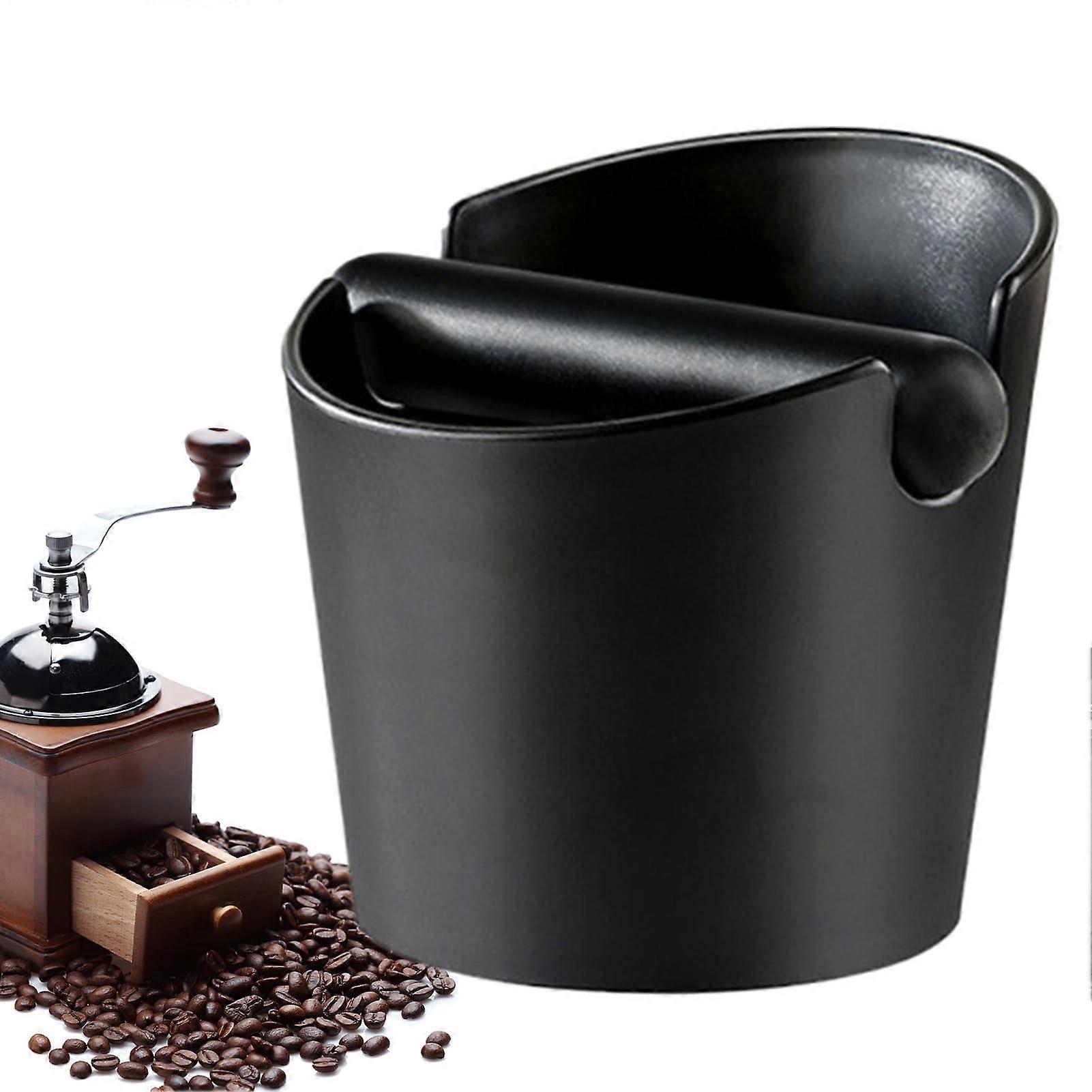 Coffee Knock Box with NonSlip Base, Large Capacity Espresso Grounds Container, Removable Bar