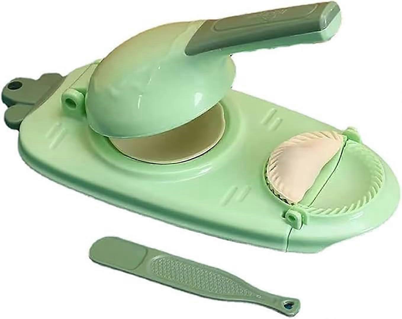 2 in 1 Dumpling Maker Press and Empanada Press Mold for Fast Easy Dumpling Making, Green