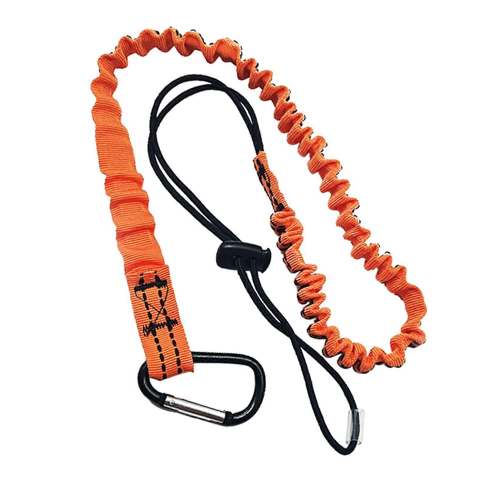Retractable Tool Lanyard with Secure Locking Buckle for Work at Height, Climbing, Orange