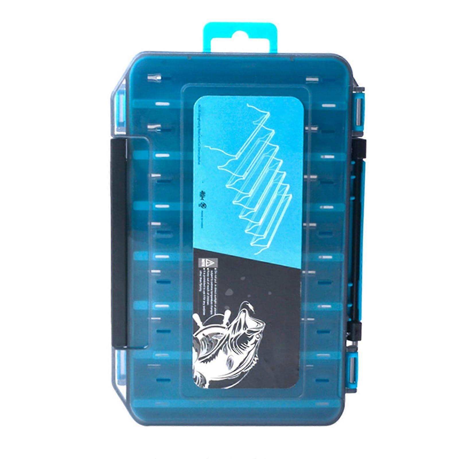 Fishing Tackle Box Double Sided Waterproof Lure Organizer Clear Plastic Storage for Hooks and Baits