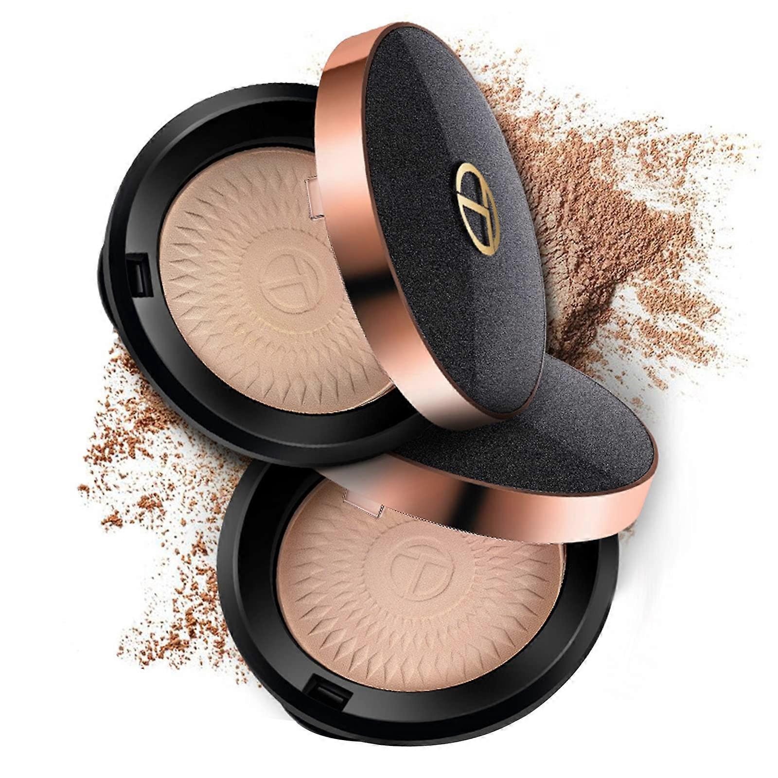 Talc Pressed Powder Matte Shine Control for Oily Skin Light Medium TravelFriendly Compact