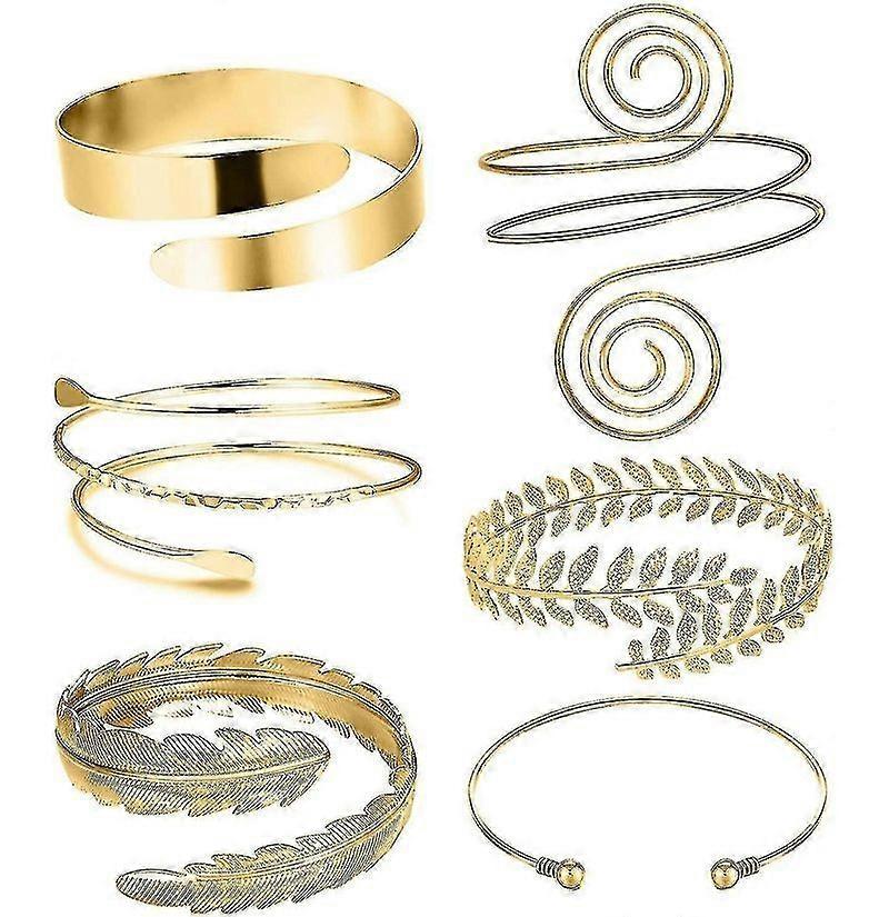 6 Pcs Arm Cuffs, Upper Arm With Cuff Bracelets,adjustable Armband Set