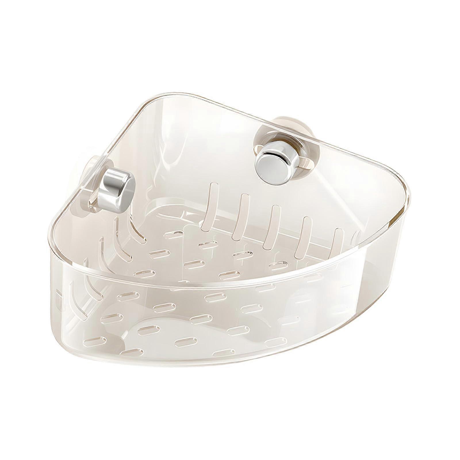 Kitchen Sink Organizer Triangle Corner Rack Space Saving Sponge Holder Transparent Silver ABS