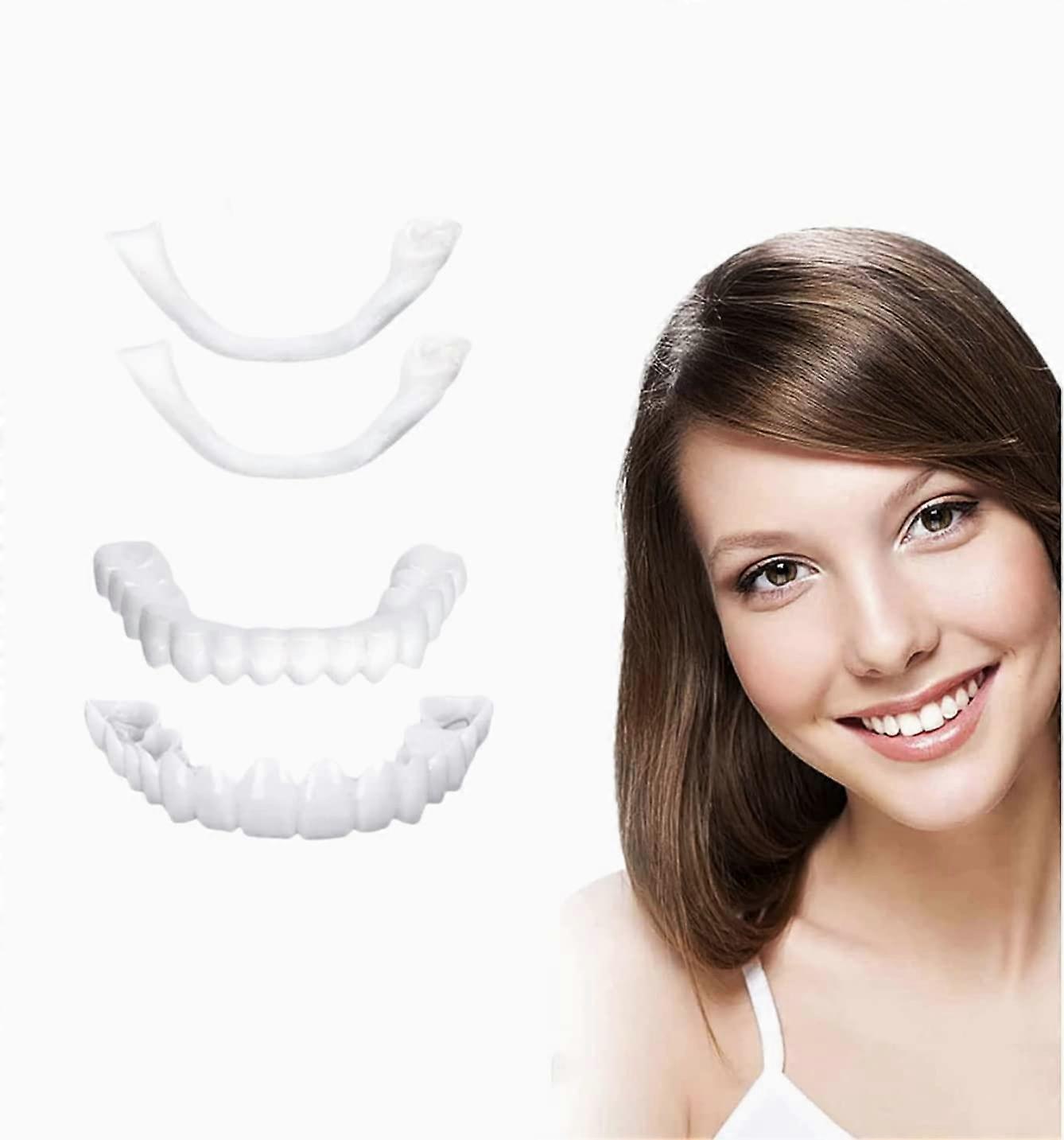 Dental Veneers 2 PCS for Upper Teeth , Removable False Teeth You Can Eat With