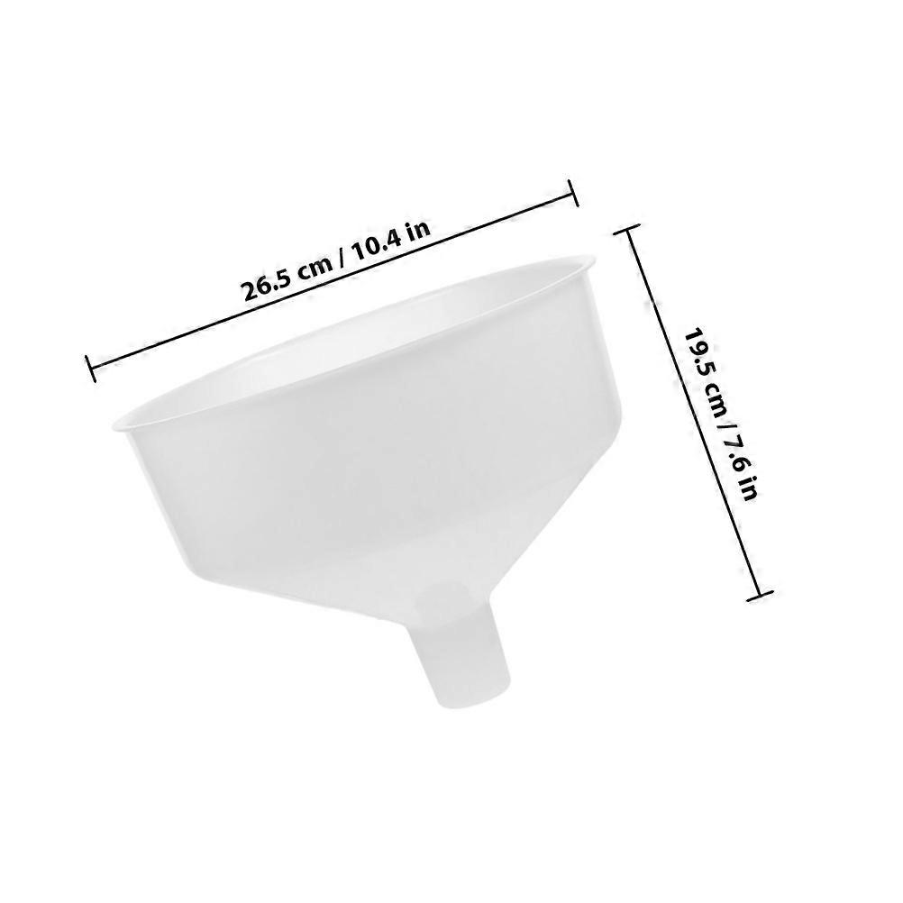 White Plastic Large Funnel Kitchen Accessory for Liquid Transfer 2Pcs