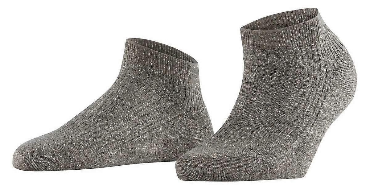 Falke Shiny Rib Sneaker Socks - Pepper Brown