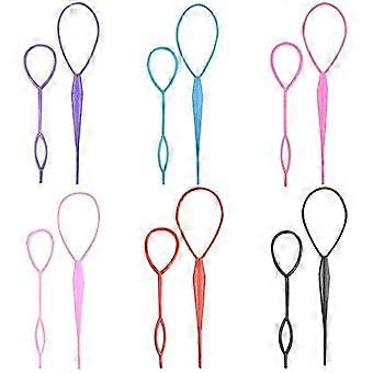 10 Pcs Hair Braiding Tool Set and Ponytail Maker Kit for Women, Quick Styling Flexible Design Random Color