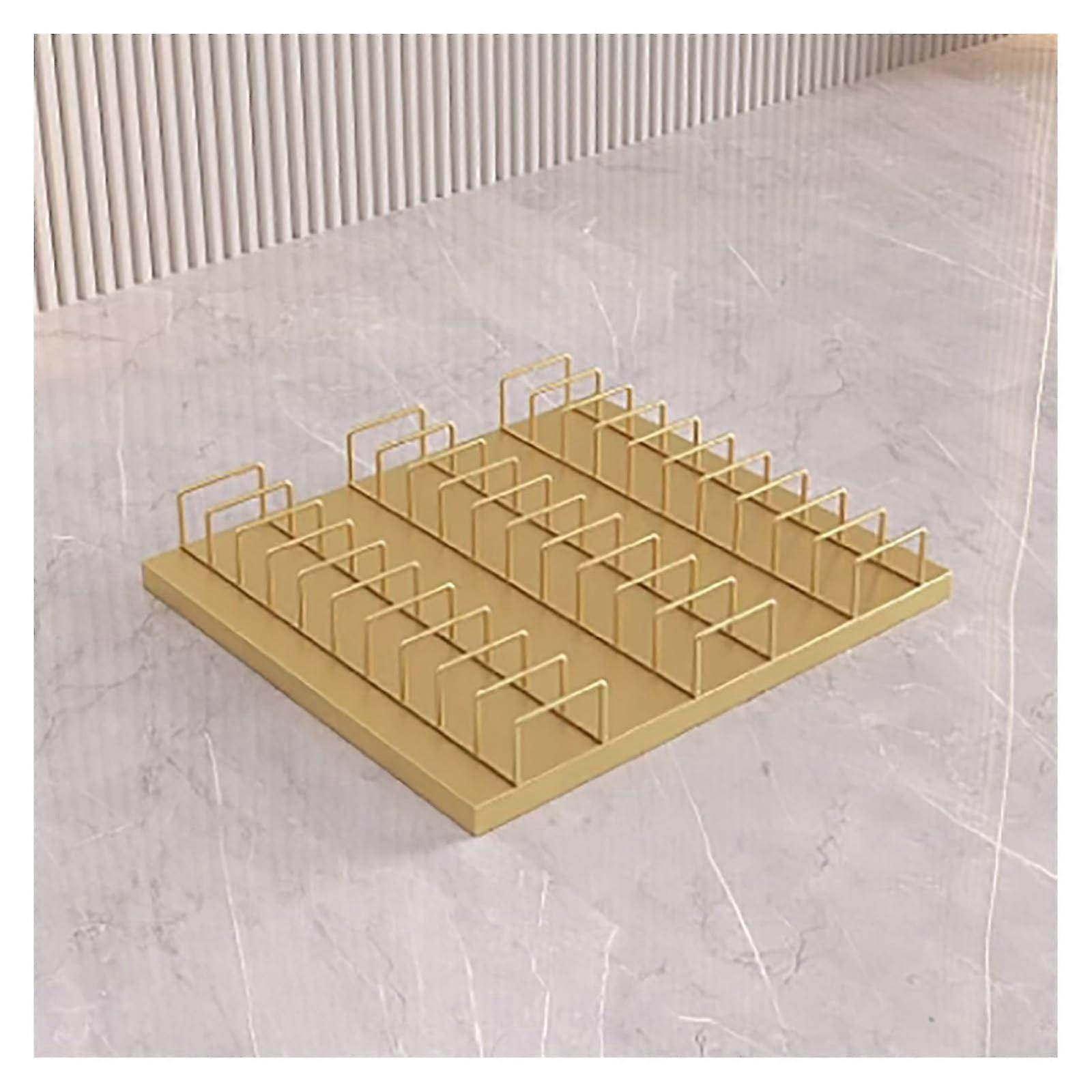 Small Gold Tile Display Rack with Adjustable Stepped Design for Desktop Porcelain Tile Samples