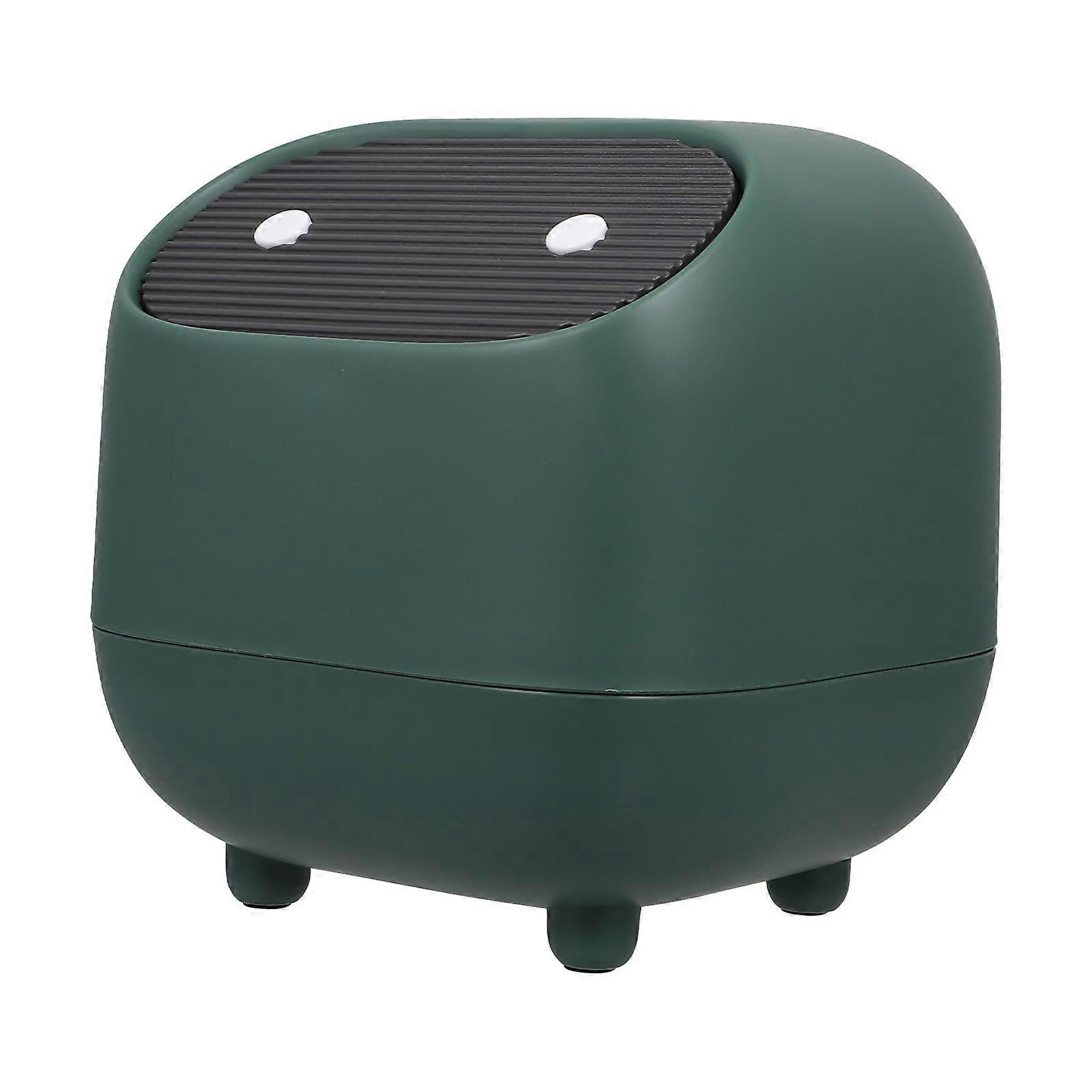 Green Desktop Trash Can Double-Deck for Storing 2Pcs Mini Garbage Bin