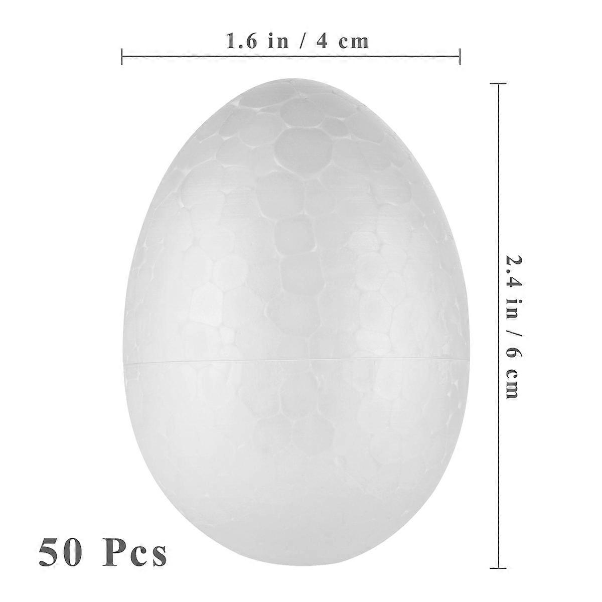 Egg White Easter Eggs for DIY Craft Projects 50Pcs Foam Handmade Balls