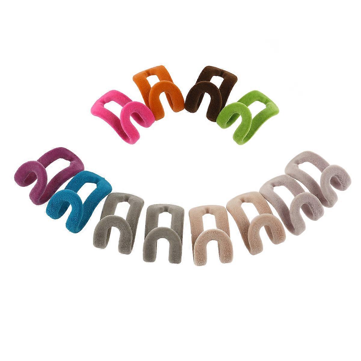 Mini Flocking Hooks Clothes Hanger Hooks Holders for Wardrobe Use 12Pcs