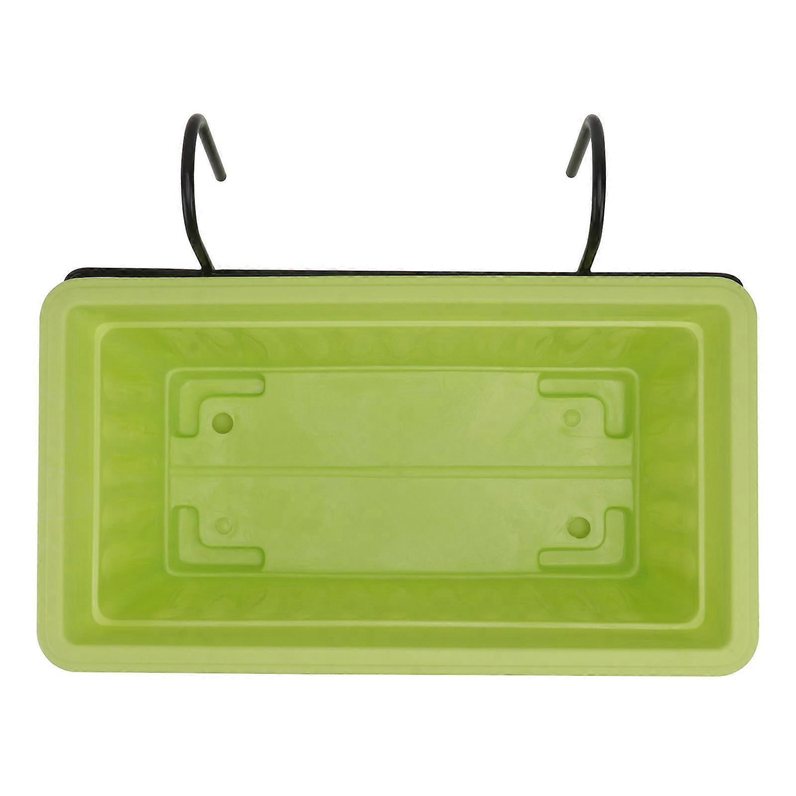Balcony Flower Pot Rectangular Hanging Railing Flower Stand 1Set for Planting