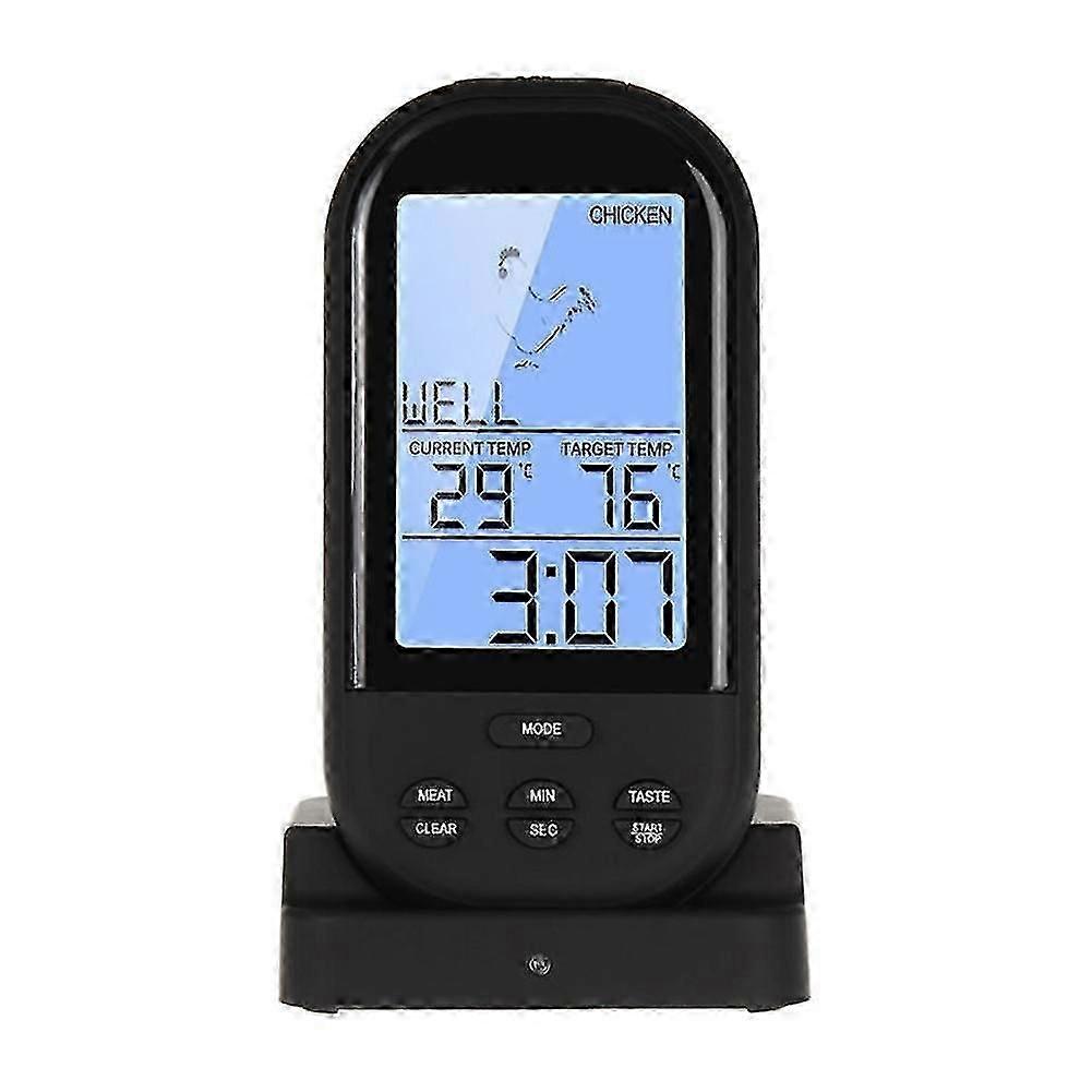 Wireless Digital Kitchen Cooking Tool BBQ Food Meat Timer Thermometer with Probe