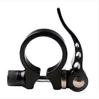 Abraçadeira de canote de selim com liberação rápida para bicicletas, 31,8 mm, liga de alumínio, preta.