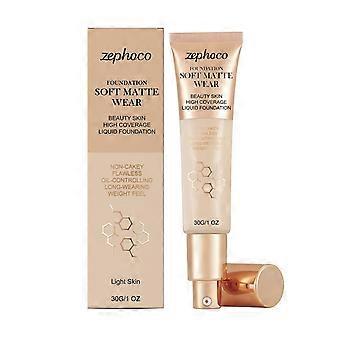 Zephoco Light Skin Smooth Concealing Foundation - Natural Matte, Sheer, Fits Well, Hydrating and Moisturizing