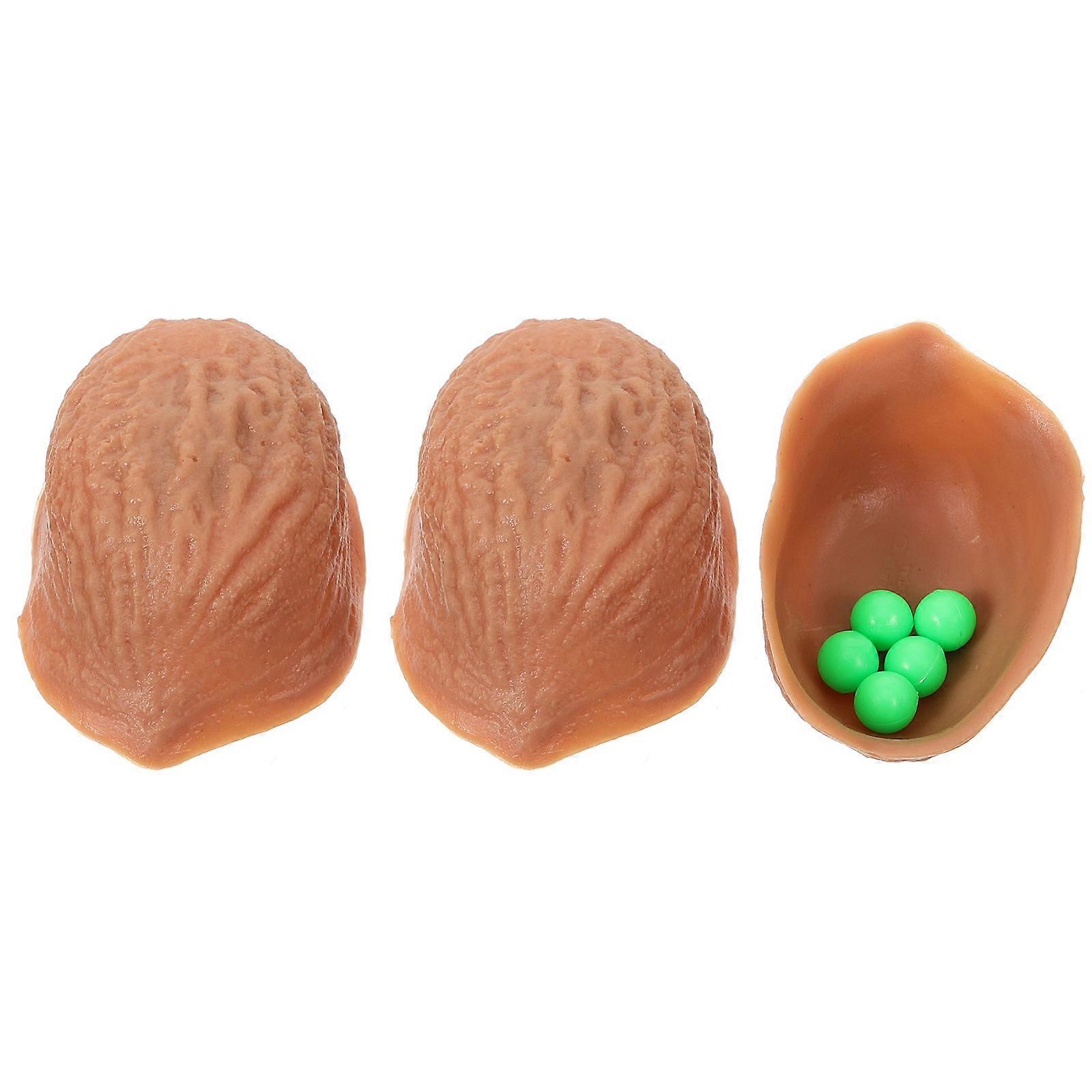 Three Shell Game Walnut Shell Magic Trick Set for Fun 3 Shells 5 Balls