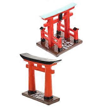 Portão Torii para Pássaros, Artesanato para Decoração de Mini Casas, 2 Peças, Ornamentos de Resina