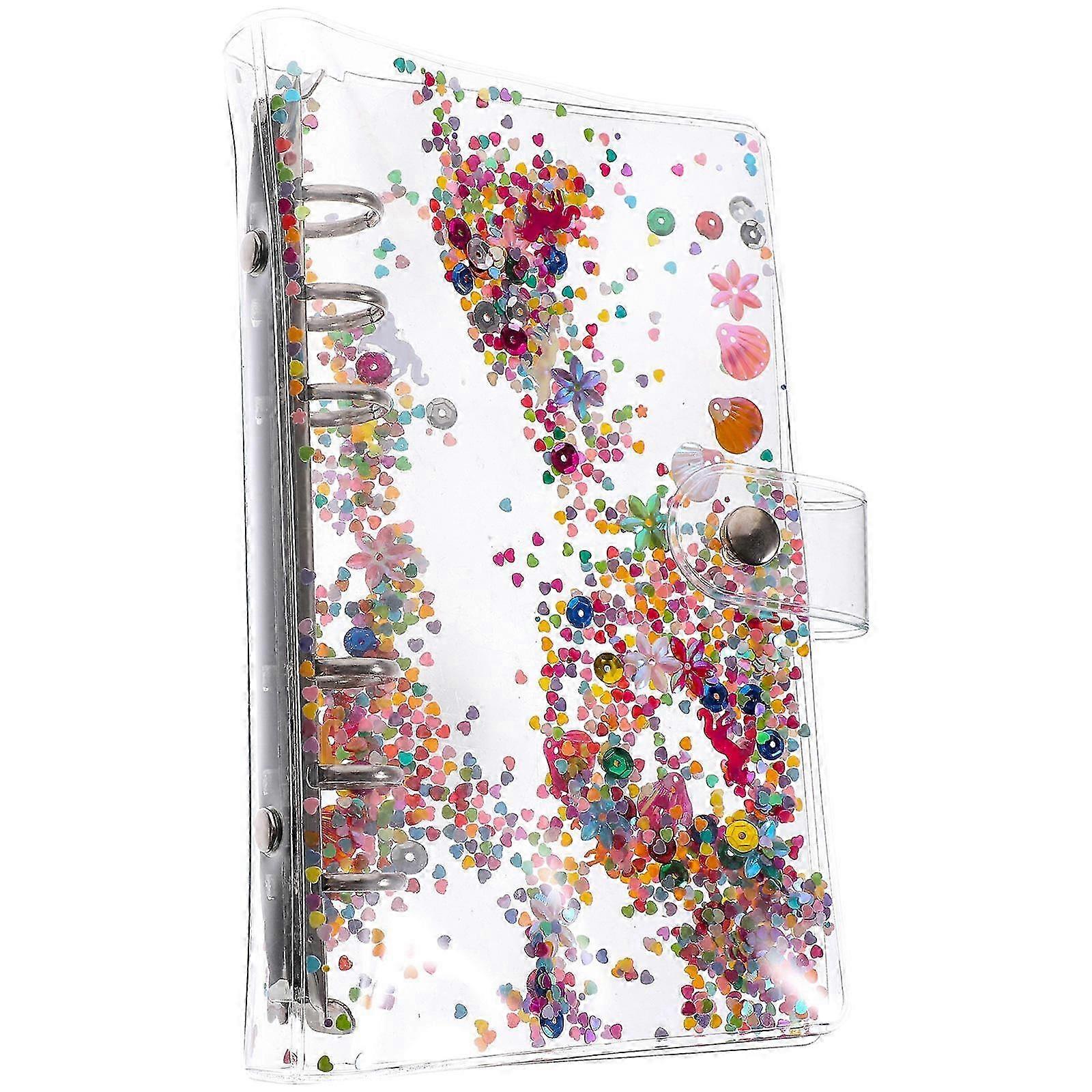 4Pcs Glitter Binder Notebook Shell Transparent compatible with Organizing Office Use