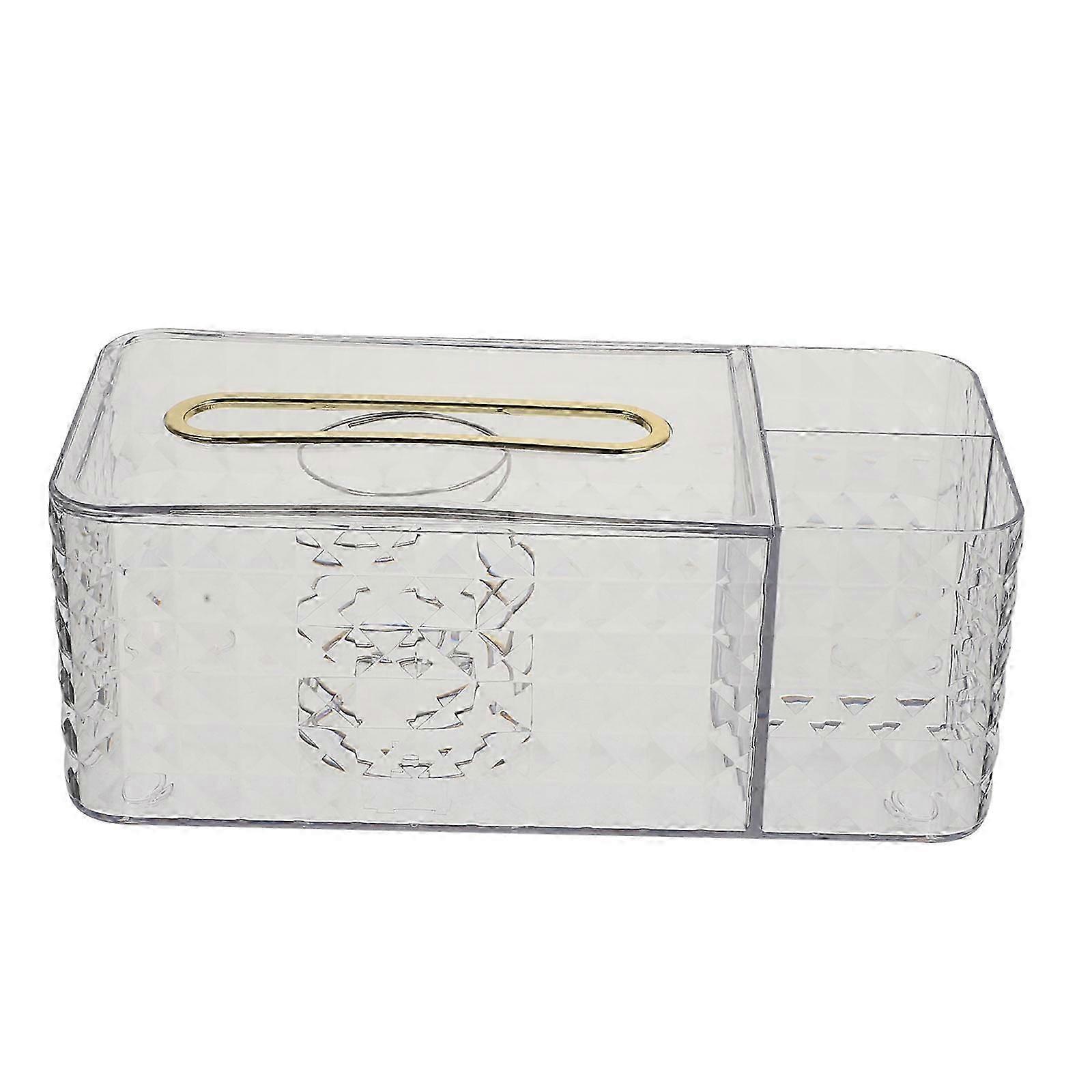 Multi-Functional Tissue Box Transparent Cover for Home Desktop Storage
