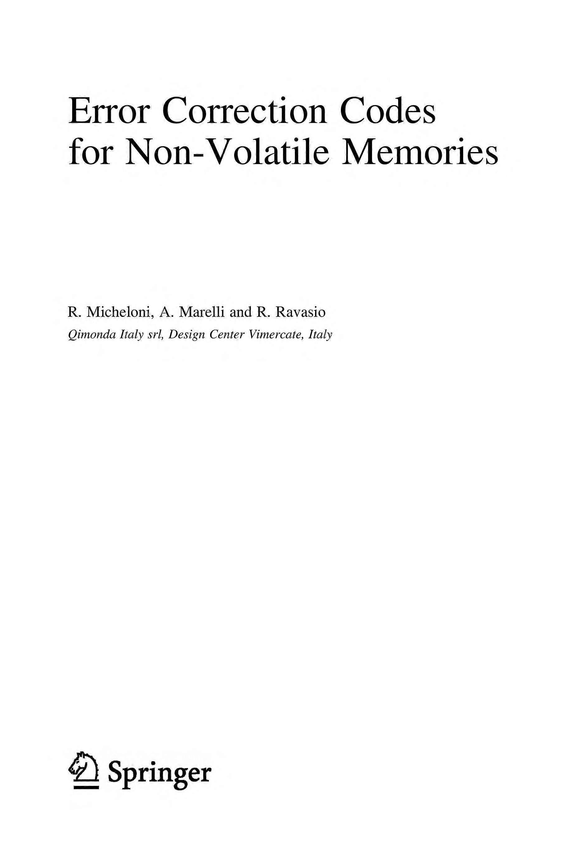 Error correction codes for non-volatile memories